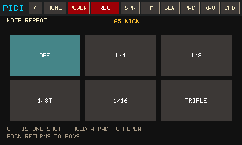 Note repeat picker