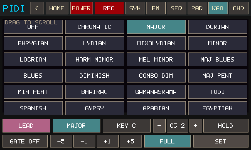 KAOSS scale picker
