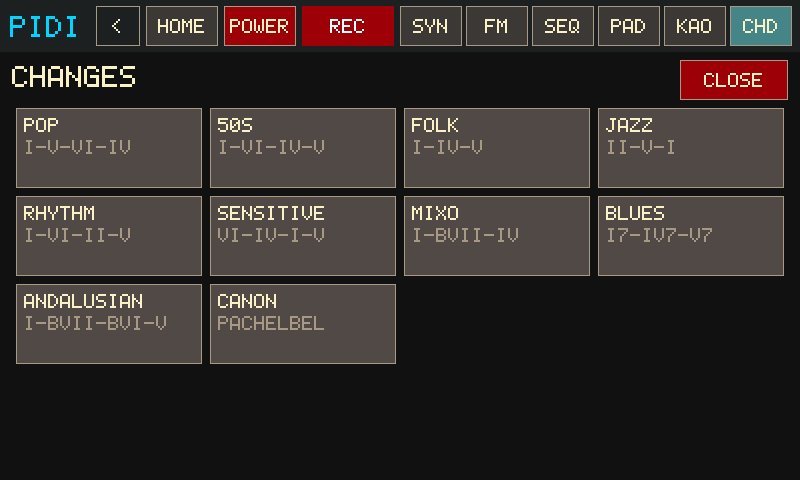 PROGRESSIONS picker