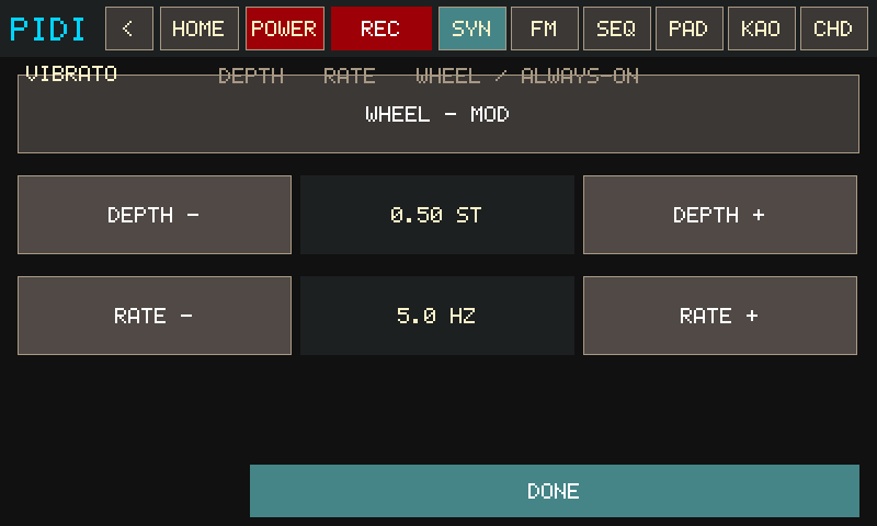 Vibrato overlay