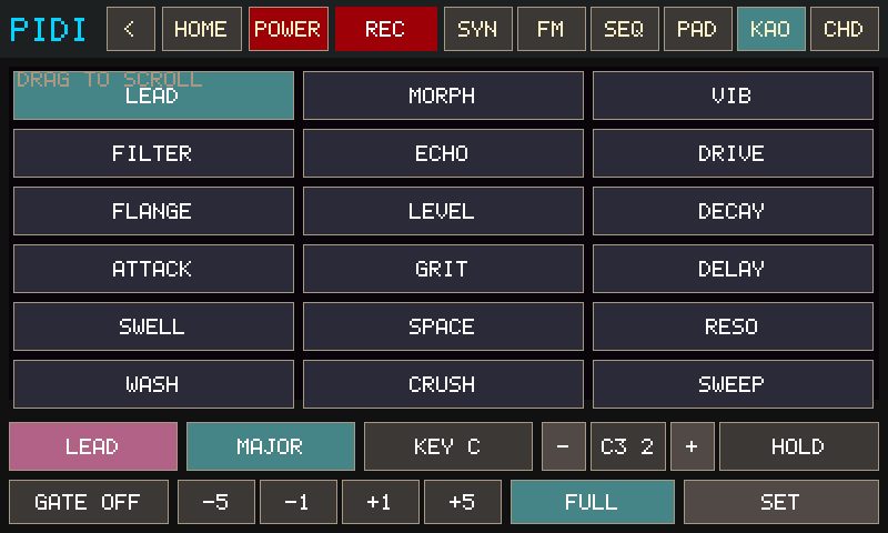 KAOSS program picker